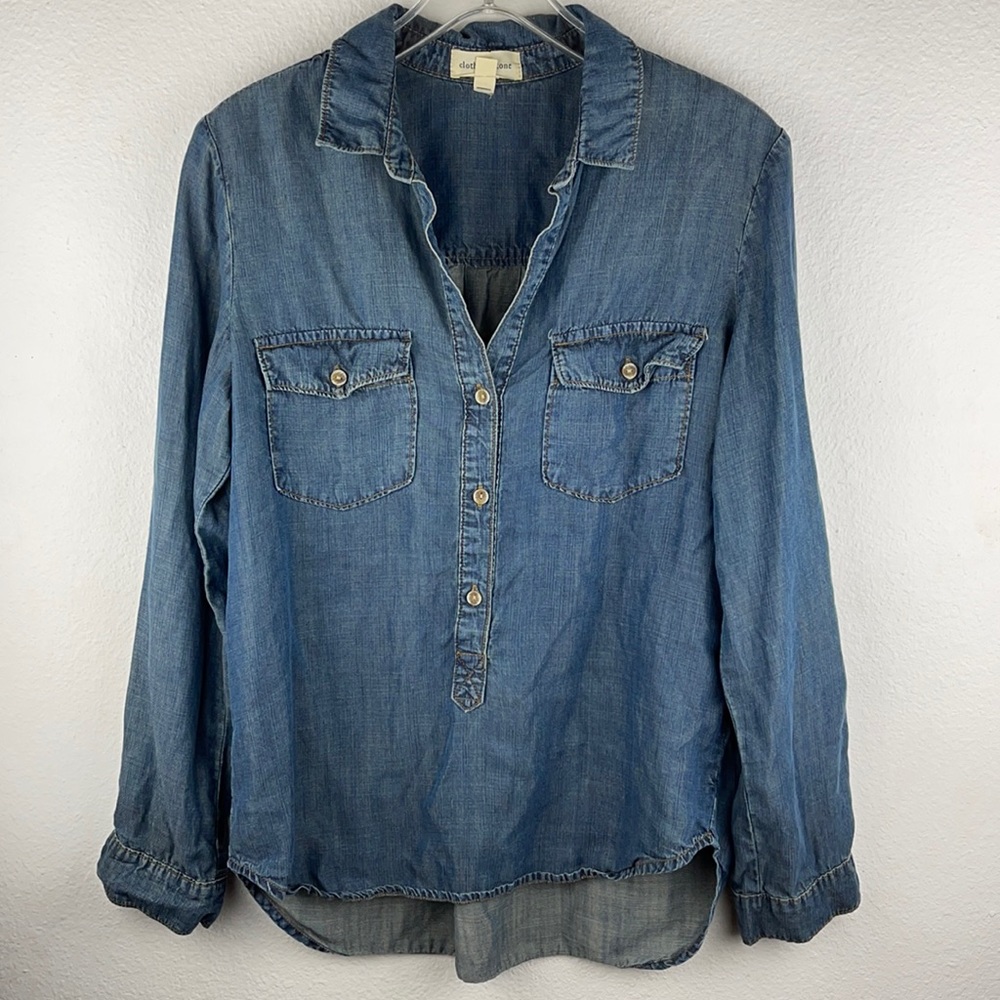 Anthro Cloth & Stone | Popover denim shirt size M
